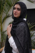Black Devore Scarf