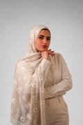 Blush Beige Devore Scarf