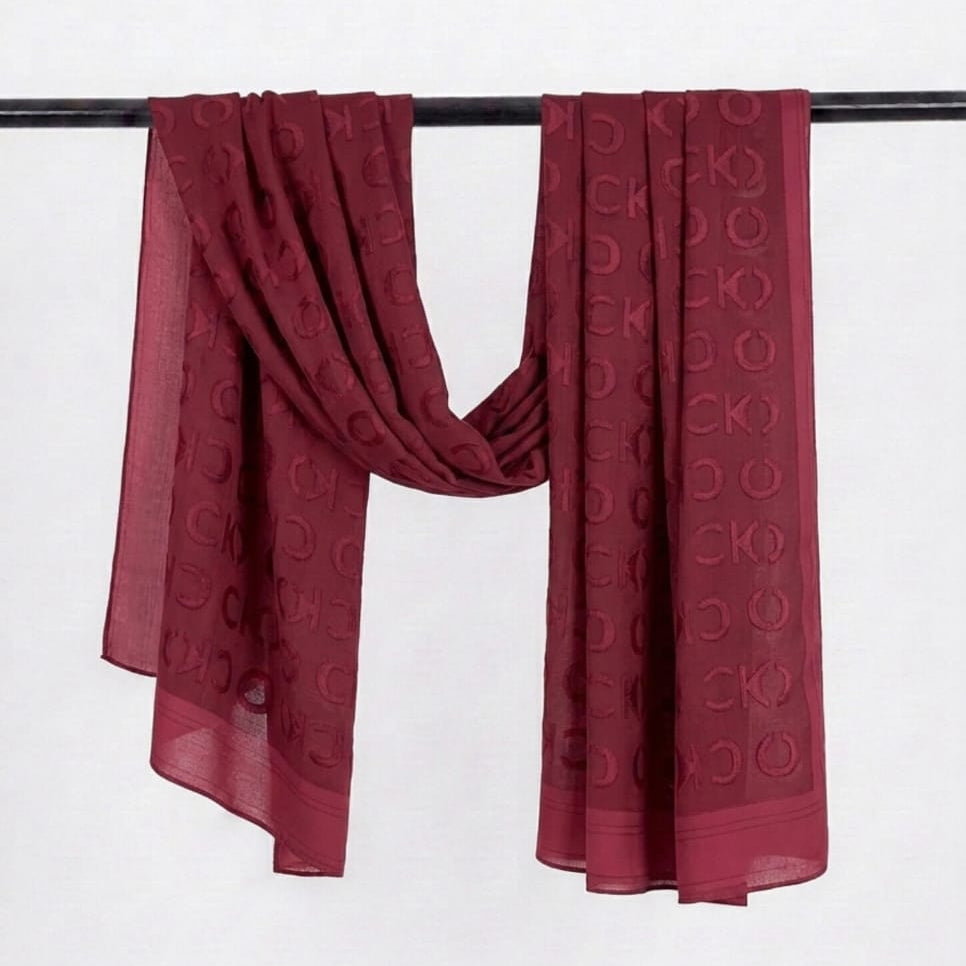 Burgundy Devore Scarf
