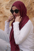 Burgundy Devore Scarf