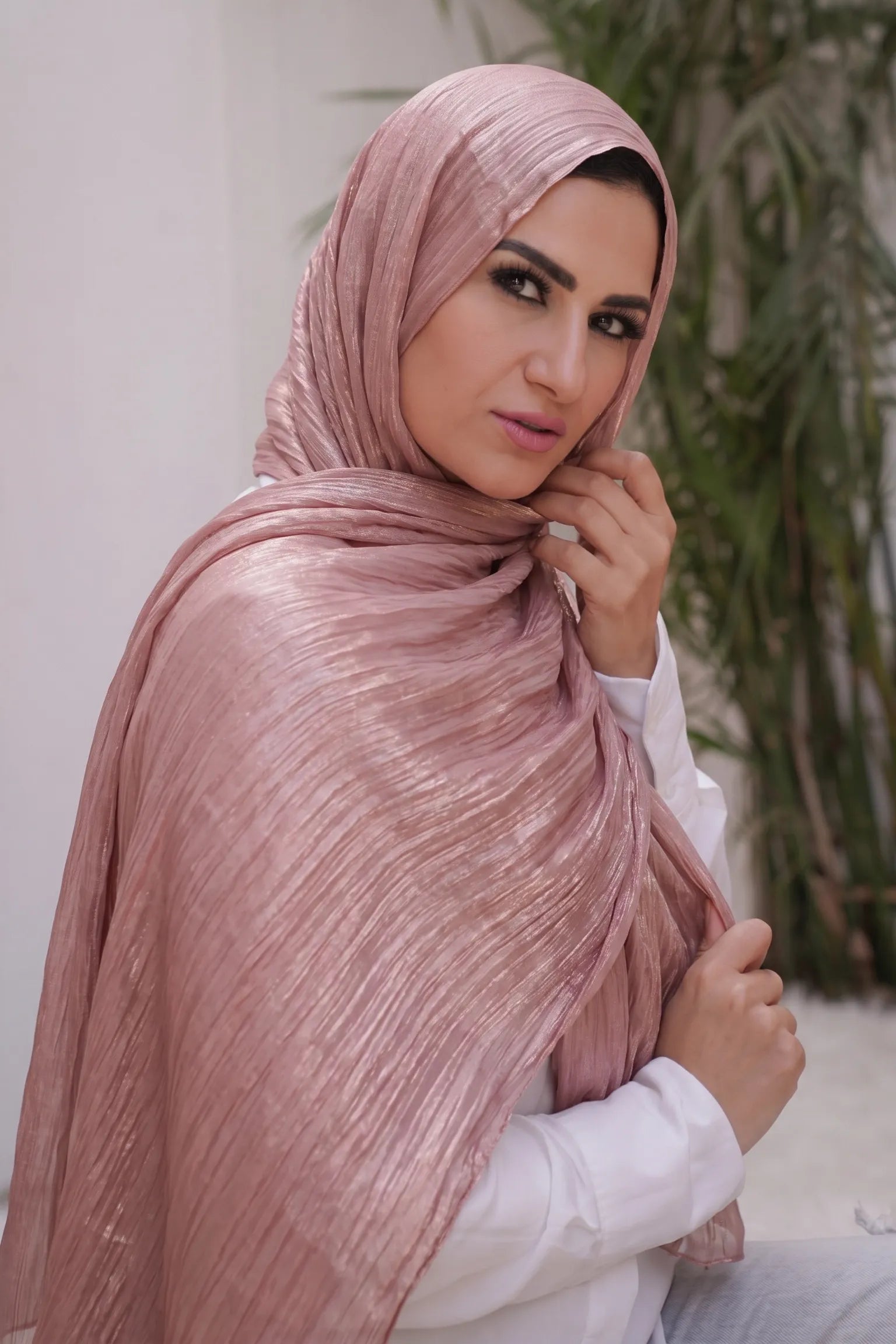 Dusty Rose Organza Scarf