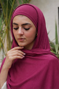 Berry Pink Scarf & Undercap Set