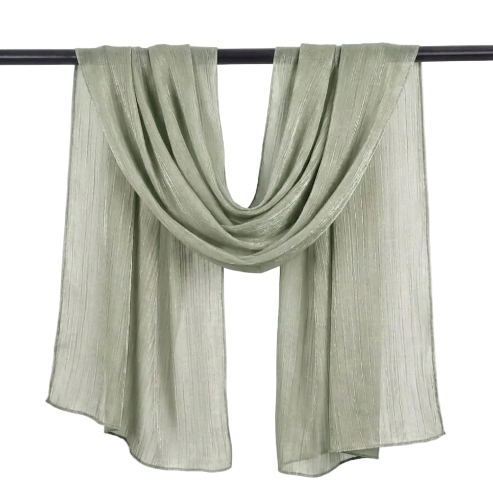 Olive Gray Organza Scarf
