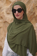 Olive Green Scarf & Undercap Set