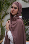 Rose Brown Scarf & Undercap Set