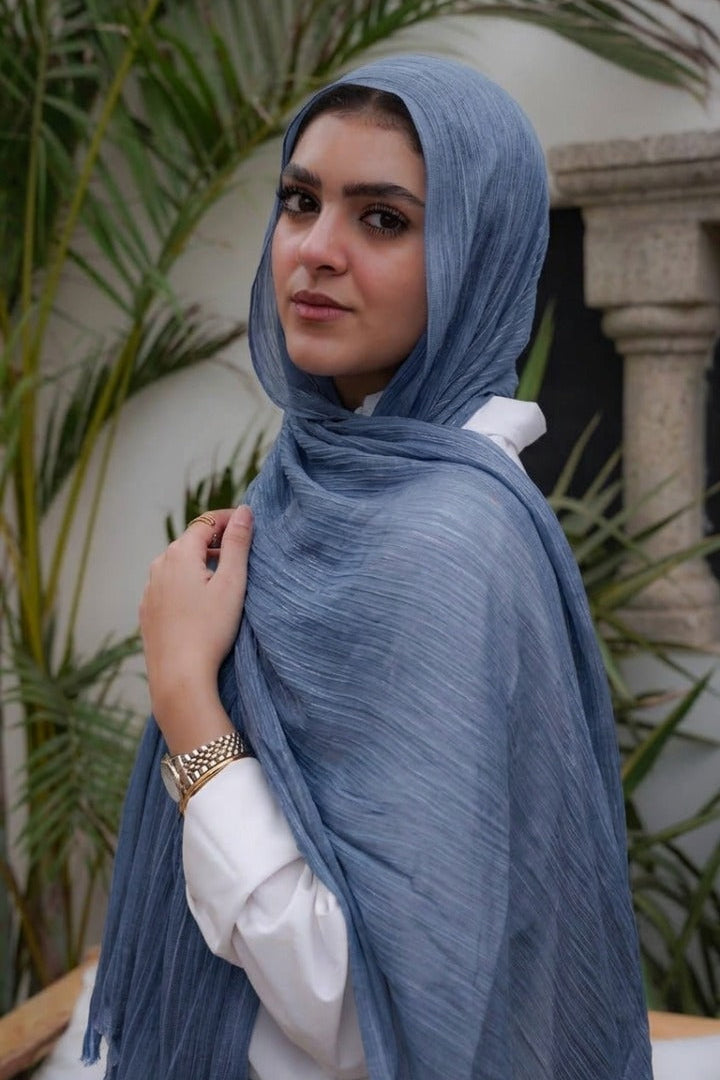 Slate Blue Organza Scarf