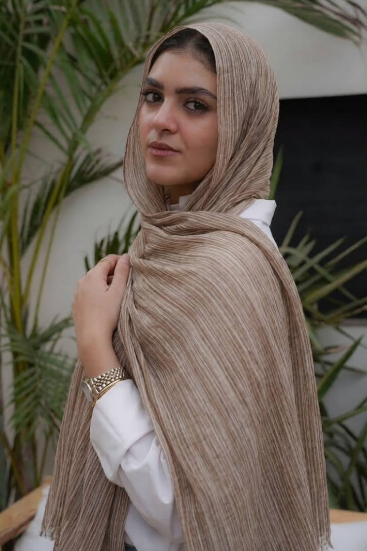 Taupe Brown Thai Striped